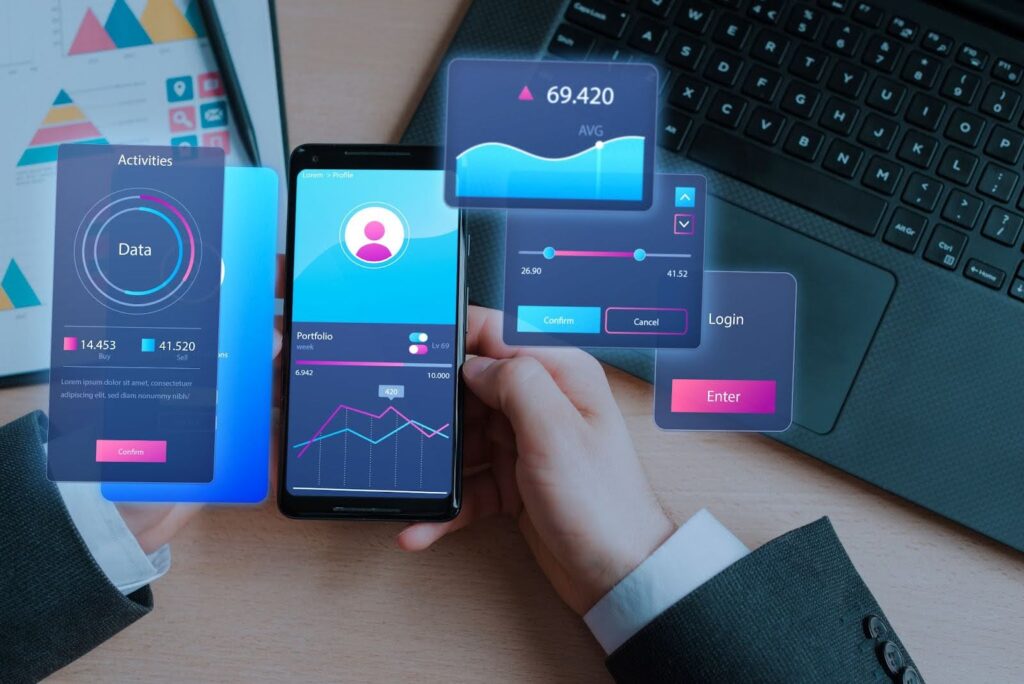 AI-driven image of a phone with productivity software