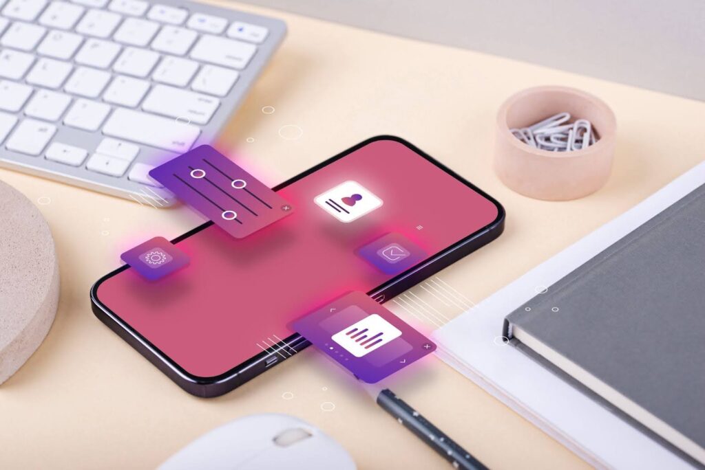 Image of a phone with AI productivity apps