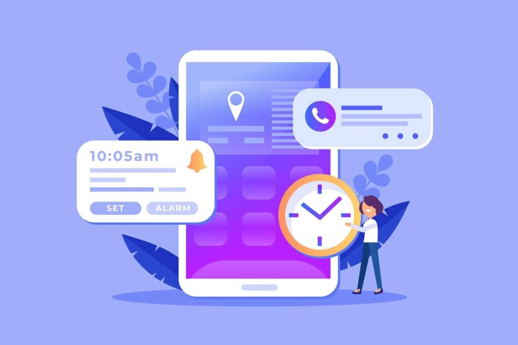 Image illustrating steps to create a mobile app for business, focusing on task management for remote teams.